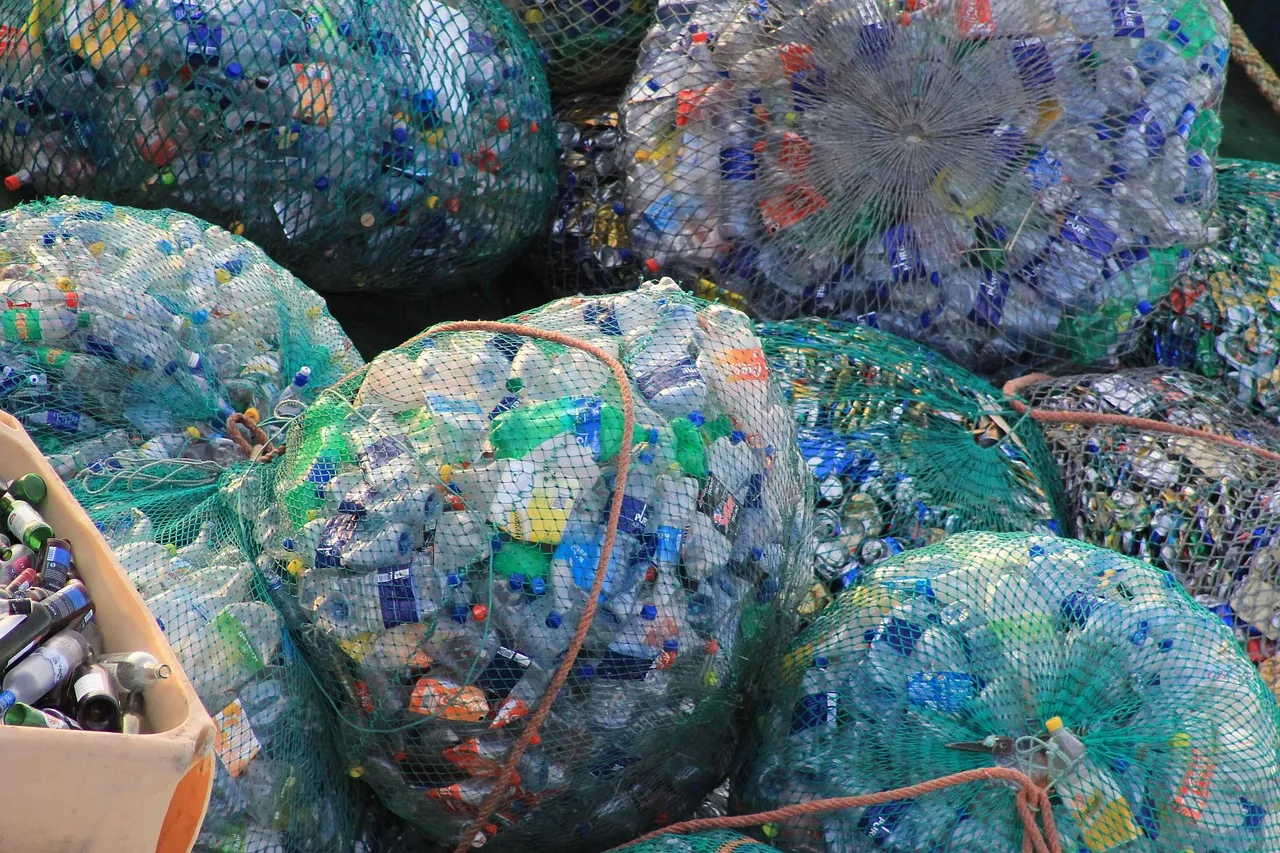 A firefly made from plastic bottles, closeup