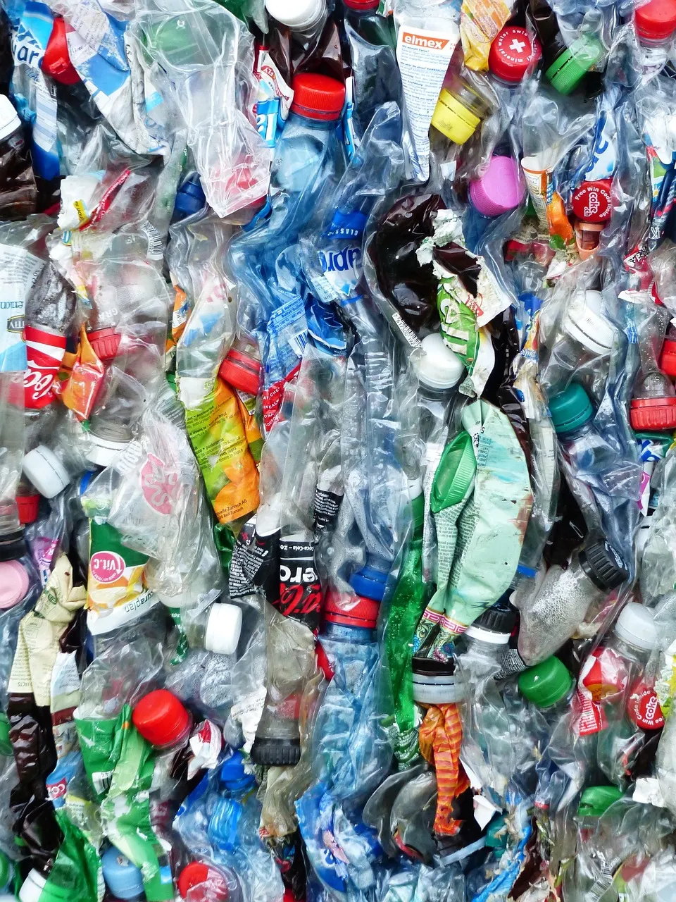 A plastic bottle being cut into a craft activity for kids