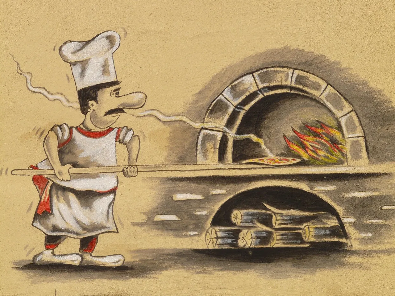 Pizza Pancake Illustration