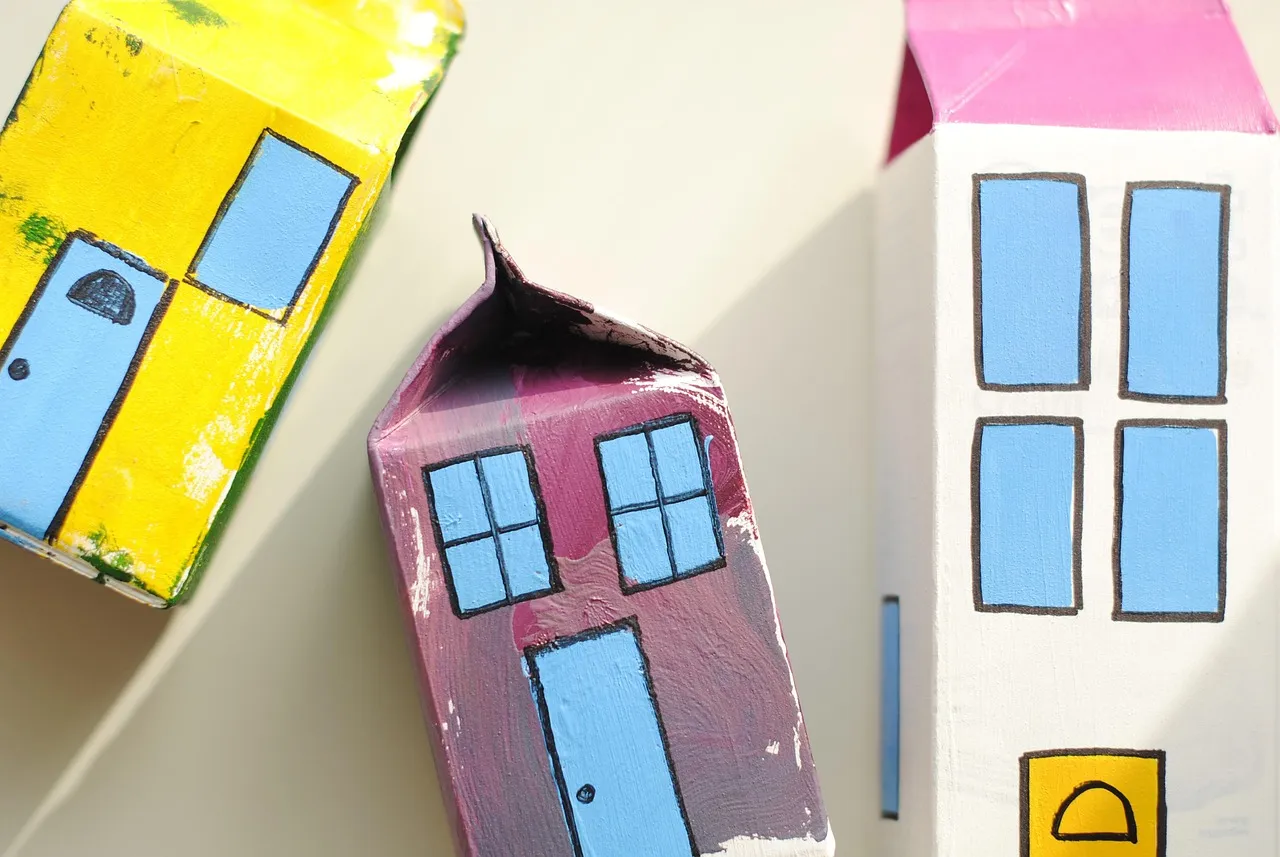 A large plastic milk carton
