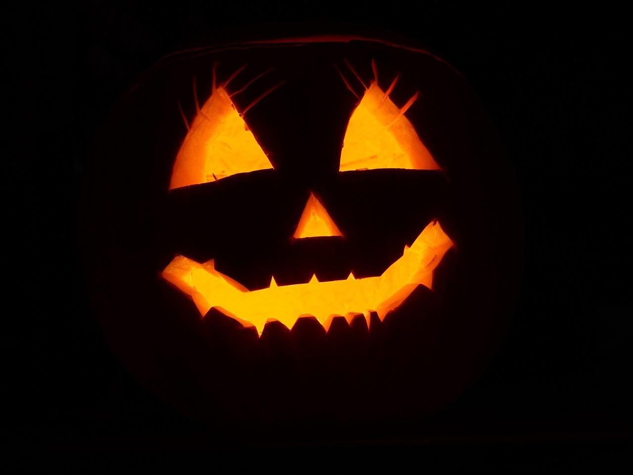 halloween pumpkin, ghosts and children