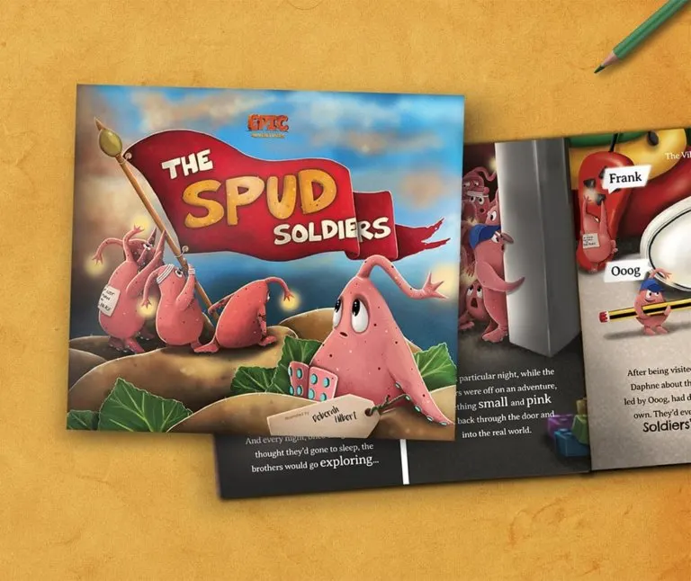 The Spud Soldiers, childrens book front cover